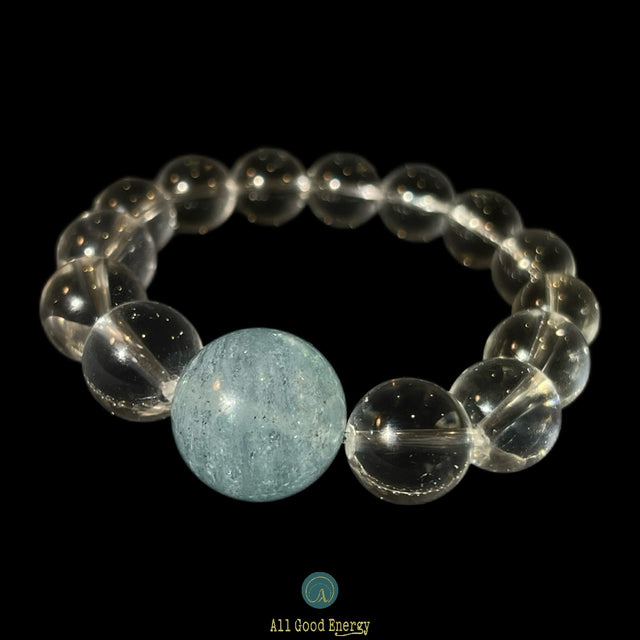 Aqamarine & Quartz Bracelet
