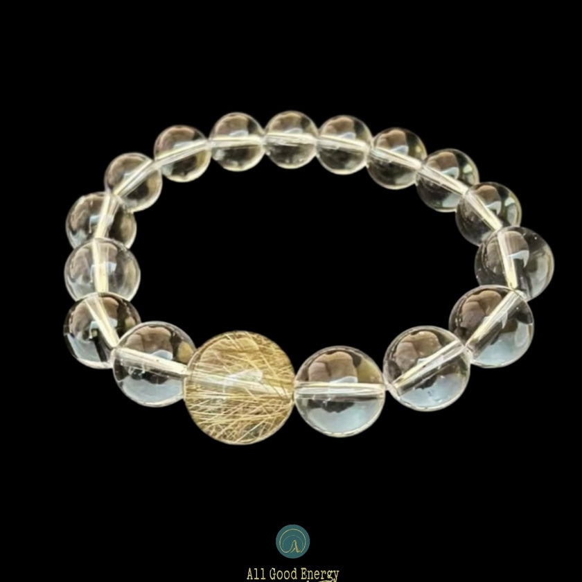 Golden Rutilated & Quartz Bracelet