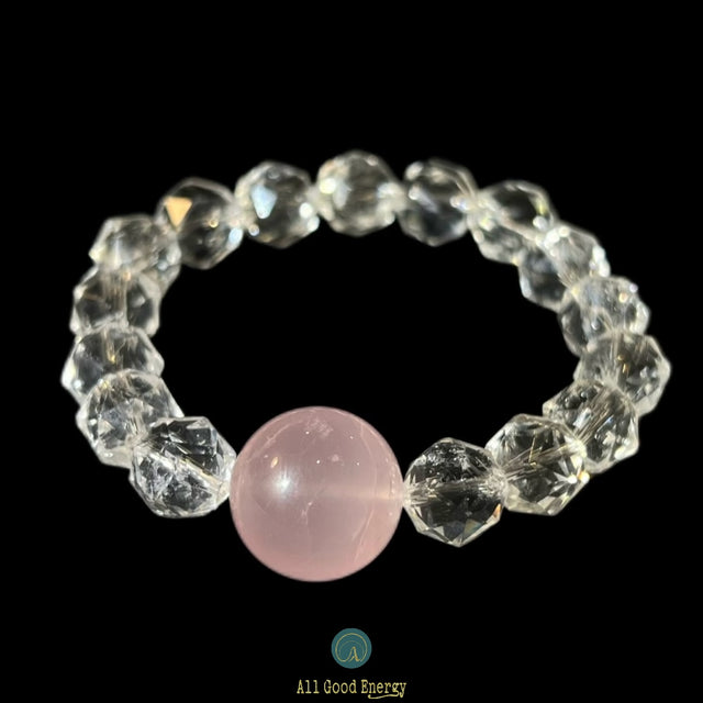 Rose & Clear Quartz Bracelet