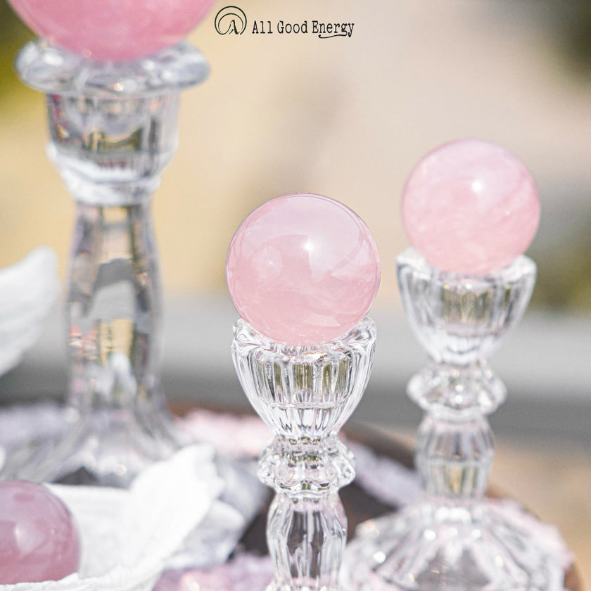 Rose Quartz Ball - Love, Heal, Stress